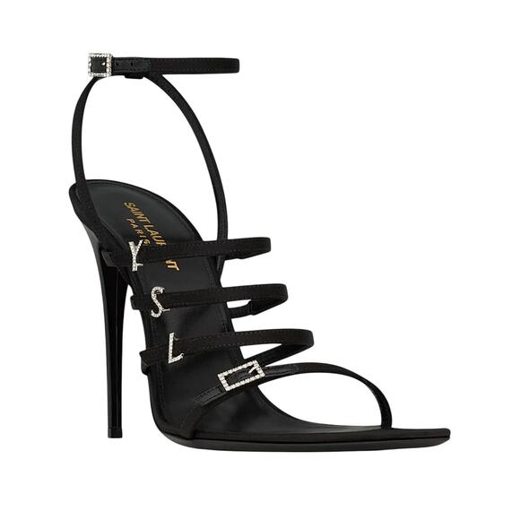 Saint Laurent NIB Jerry High Heel Sandals in Black Size 37.5 - Picture 2 of 12